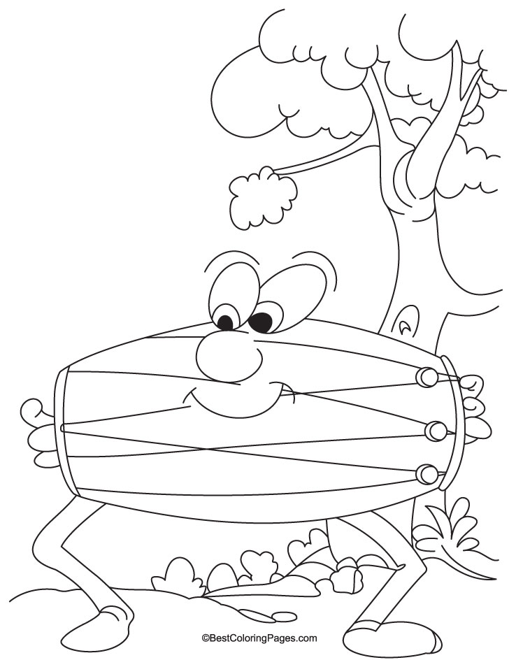 Indian dholak coloring pages