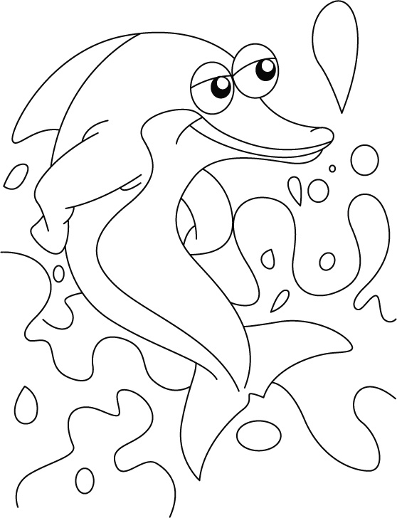 Bubbling dolphin coloring pages