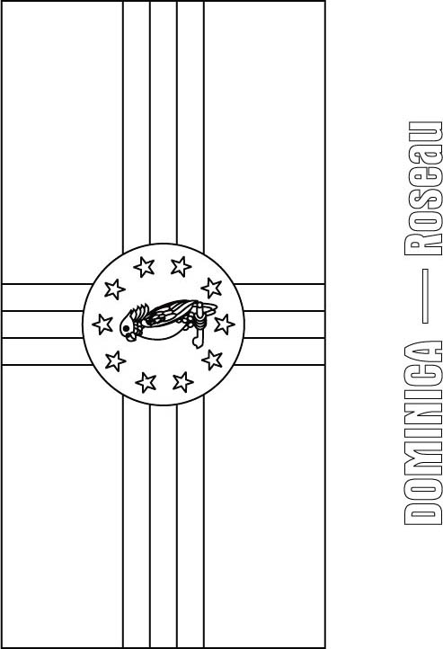 Dominica flag coloring page