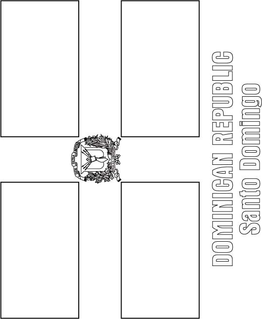 Dominican Republic flag coloring page