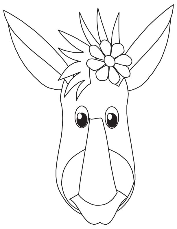 Donkey face coloring page