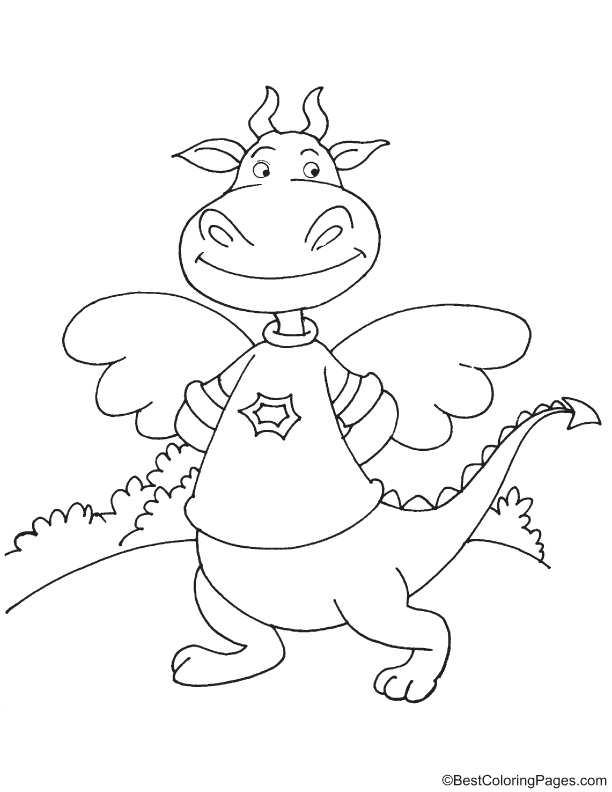 Dragon with horn coloring page