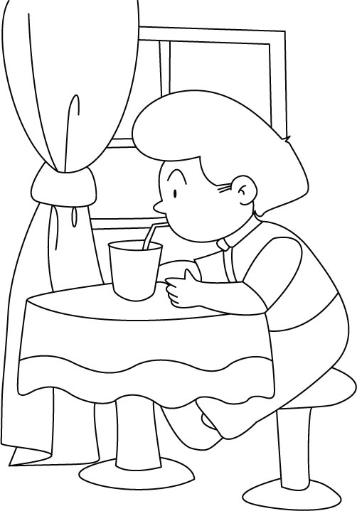 Drinking Water Coloring Coloring Pages