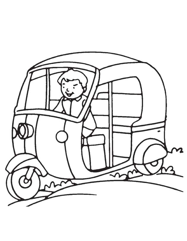 Driving auto coloring page