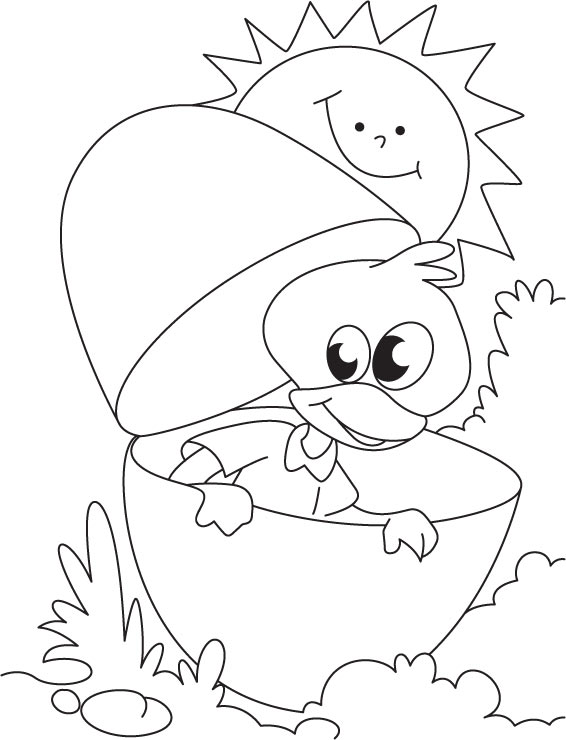 duckling playing hide and seek coloring page