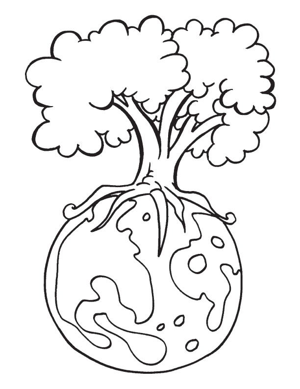 Protect environment is the message of the Earth Day coloring page