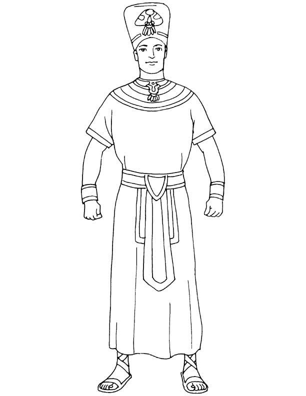 Egyptian king costume coloring page