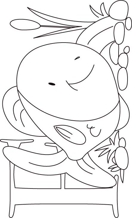 F for fish coloring page for kids