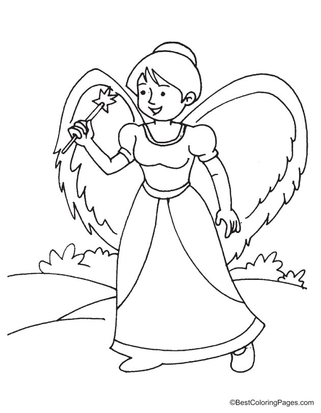 Fairy coloring page-12