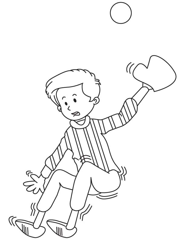 Fall down while catching coloring page
