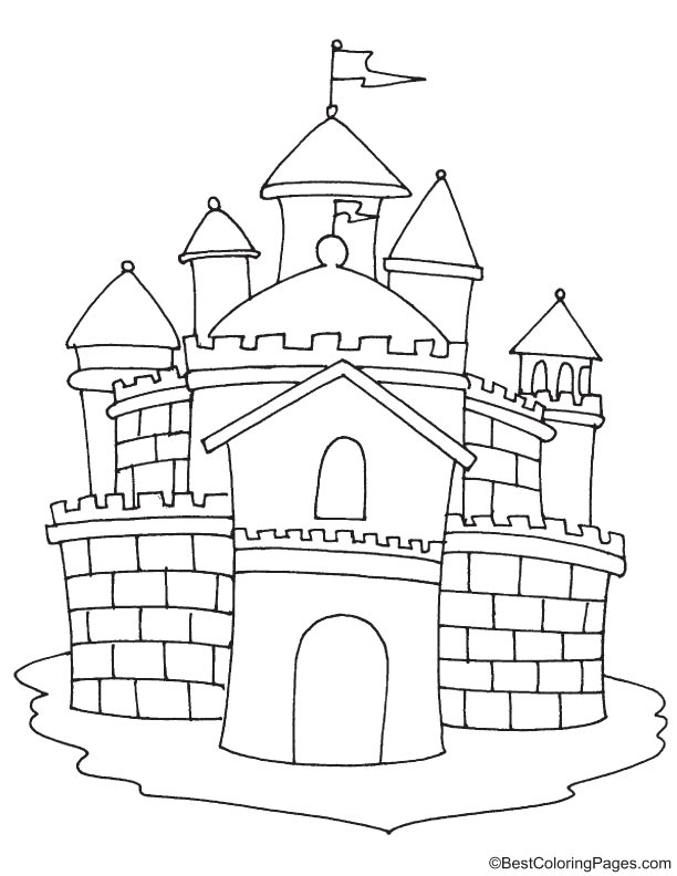 Famous castle coloring page