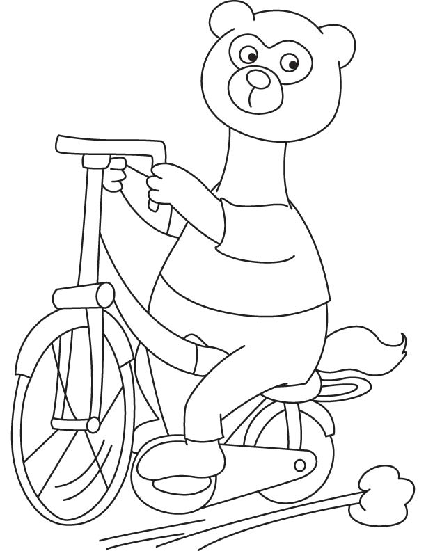 Ferret cycling coloring page