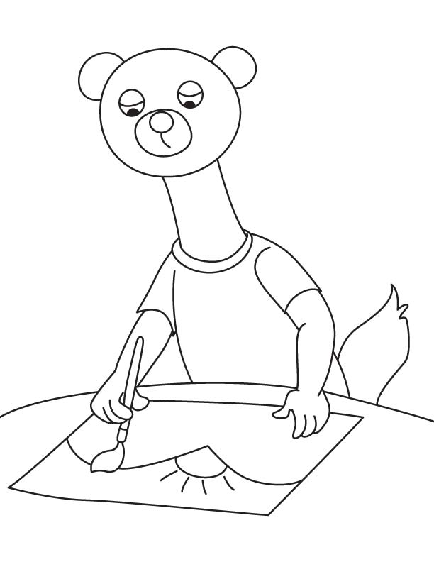 Ferret painting coloring page