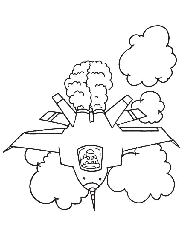 Printable fighter plane coloring page