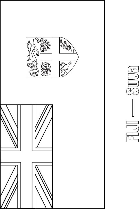 Fiji flag coloring page