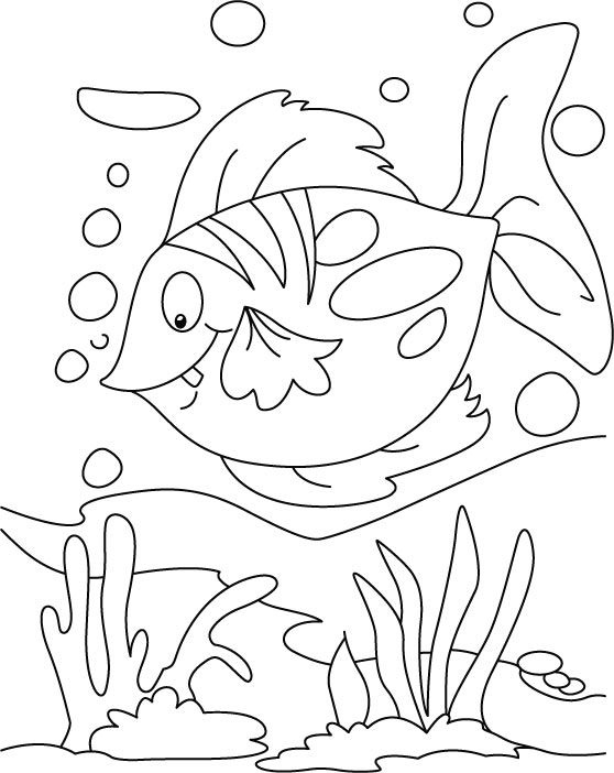 Floating fish coloring pages