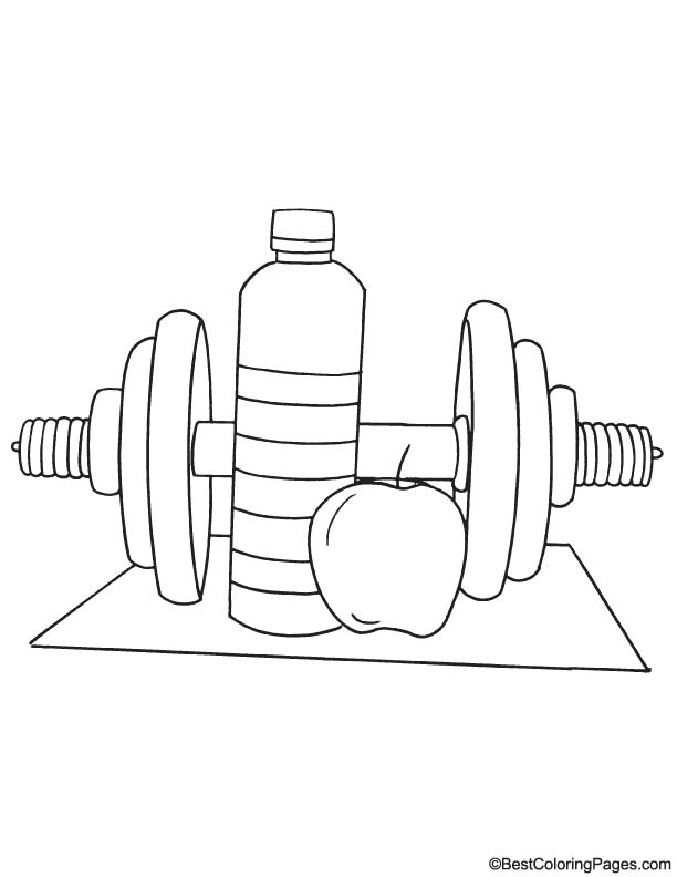 Fitness objects coloring page