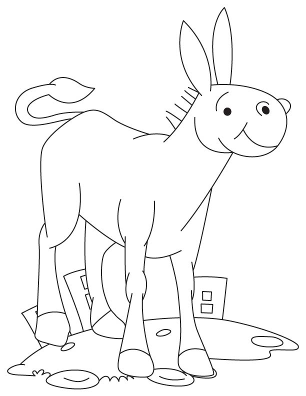 Foal in city coloring page