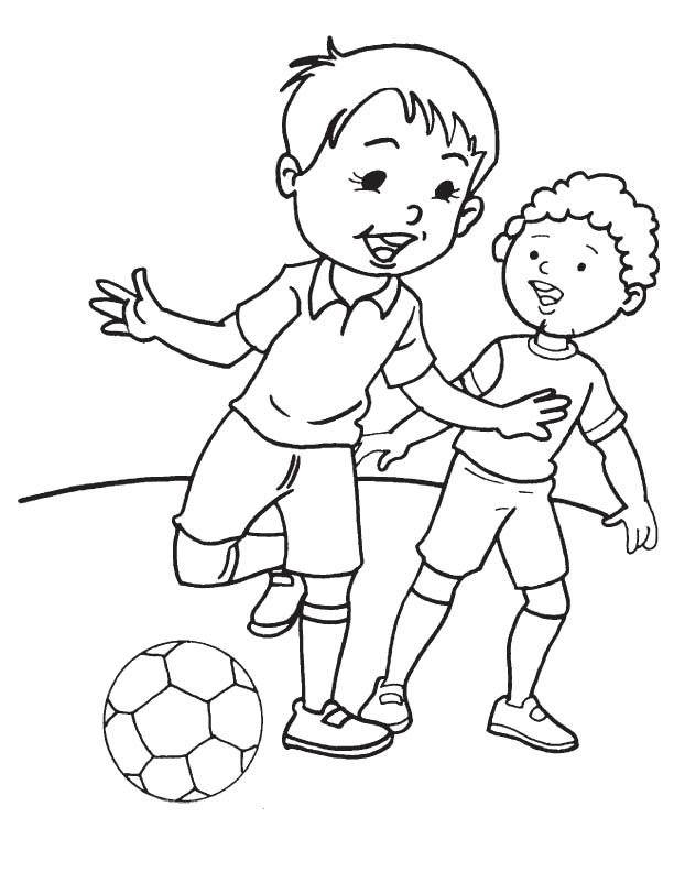 Football friendship coloring page