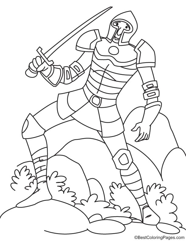 French knight coloring page
