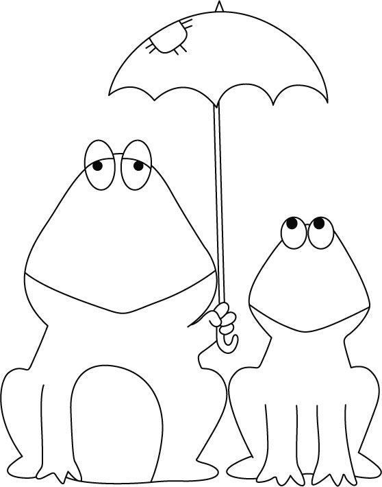 Frog and baby frog, sharing shielder coloring pages