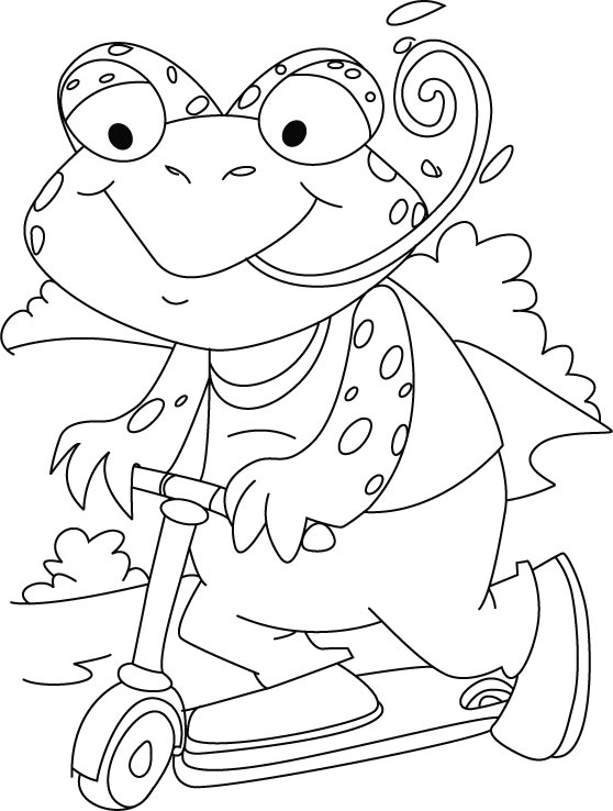 Frogs new bicycle coloring pages