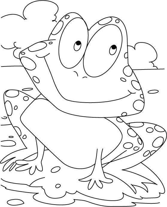 Broken hearted Frog coloring pages