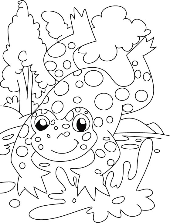 frog-count the spot coloring pages