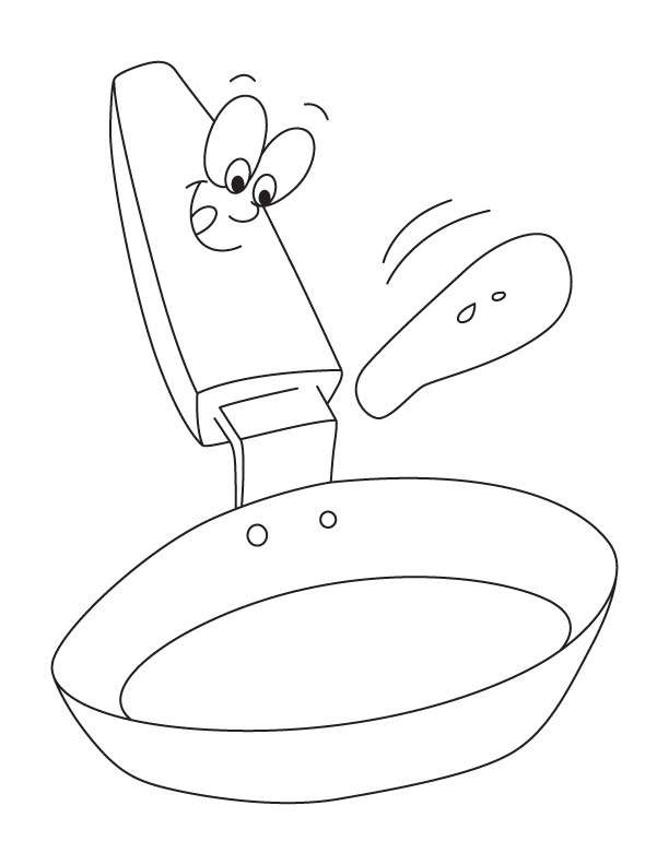 Frying pan coloring page