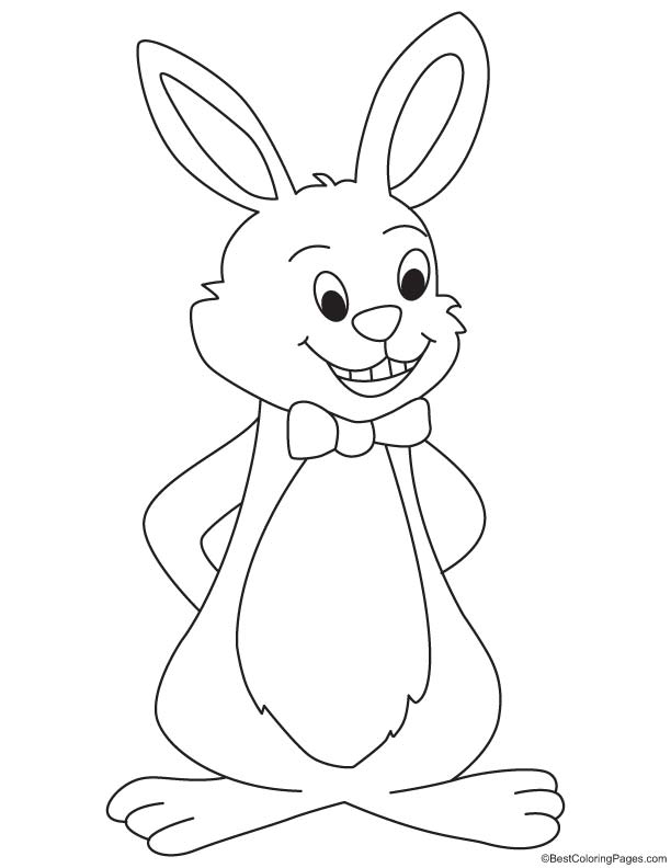 Gentleman rabbit coloring page