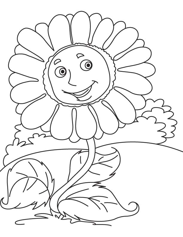 Giant sunflower coloring page