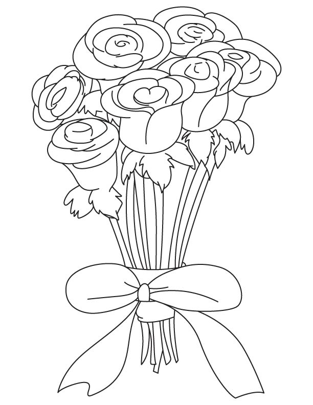 Gift the rose coloring page