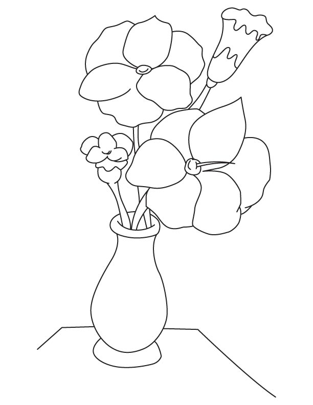 Gladiolus flower vase coloring page