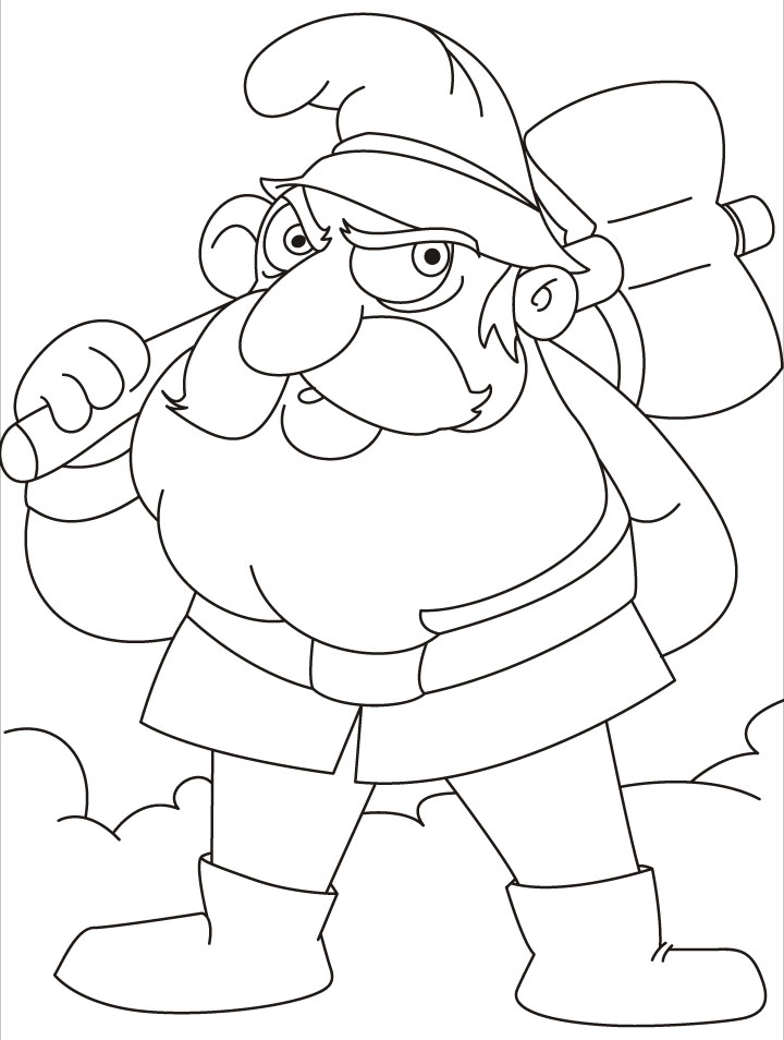 This gnomes is going to axe some woods coloring pages