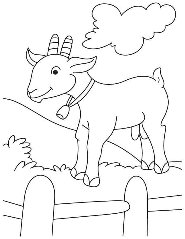 Goat in fence coloring page