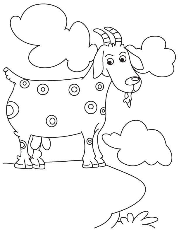 Goat trapped coloring page