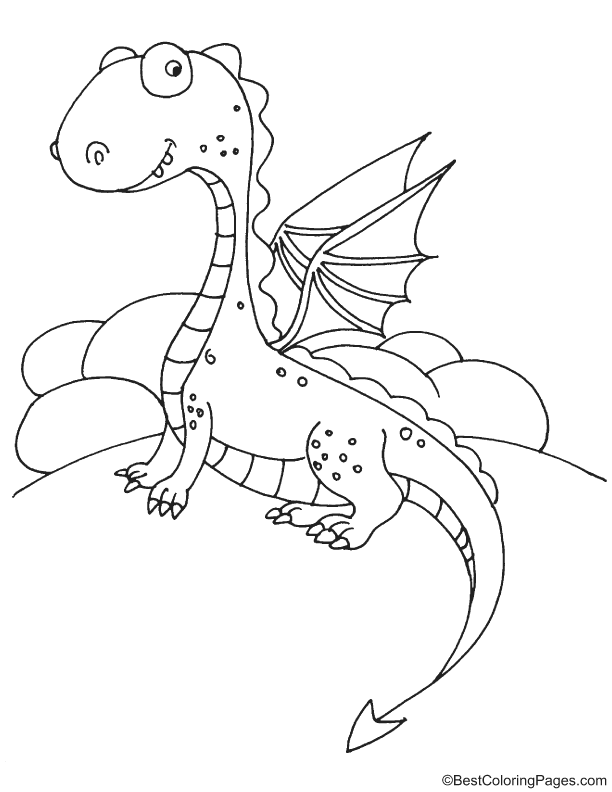 Golden dragon coloring page