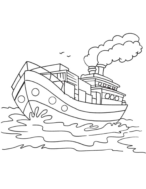 Goods ship coloring page