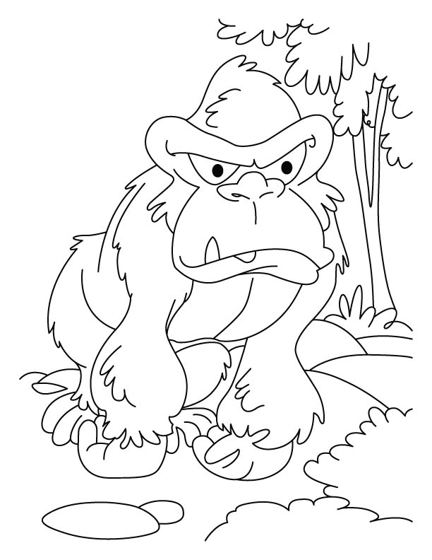 Angry gorilla coloring pages