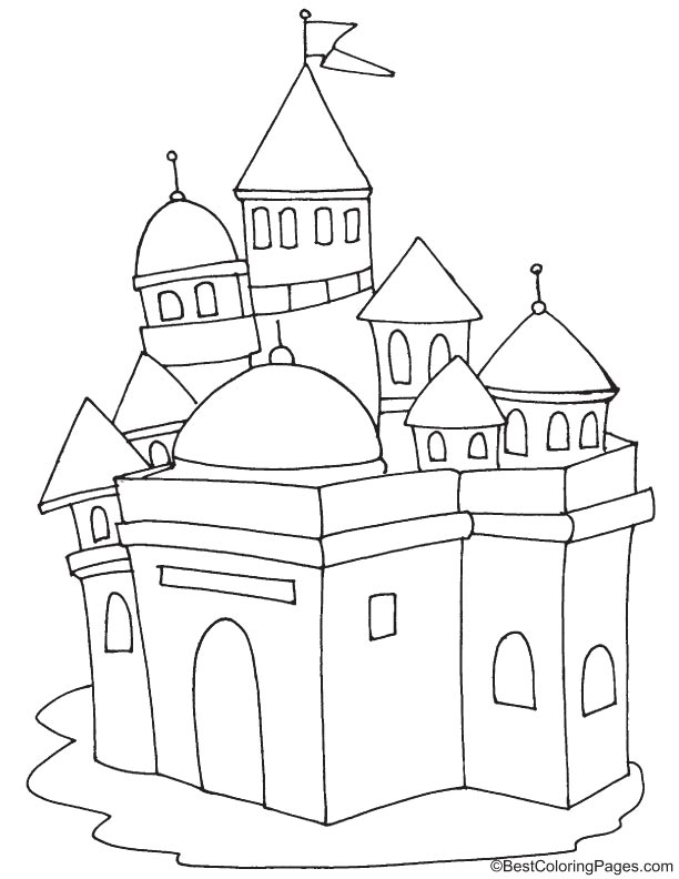 Grand castle coloring page