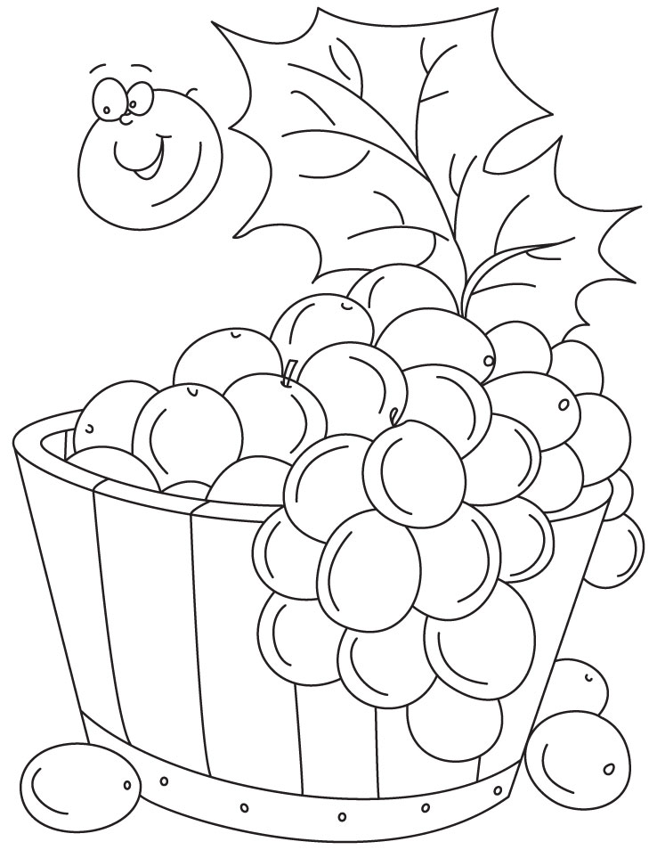 Grapes in tub coloring pages