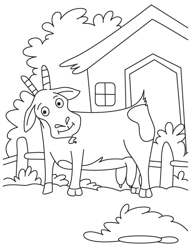Great goat coloring page