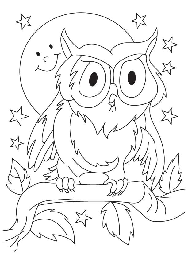 Great horned owl coloring page