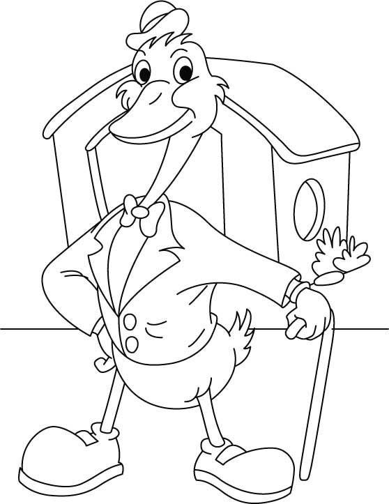 Ground duck coloring page