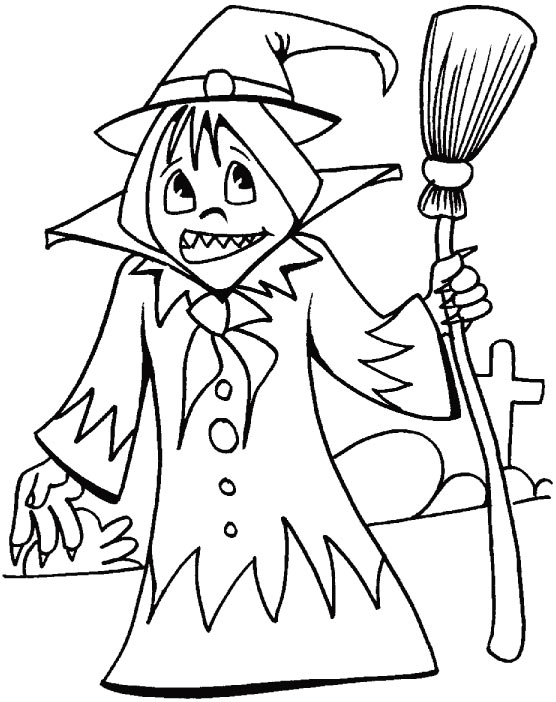 Wishing you a happy wicked Halloween Day coloring pages