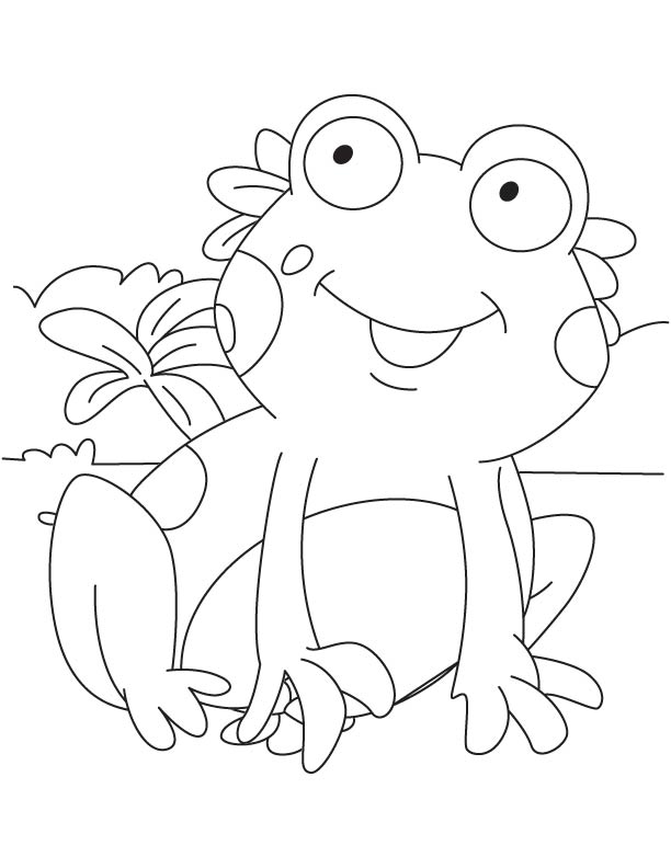 Happy froglet coloring page