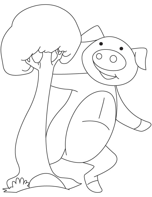 Happy piglet coloring page
