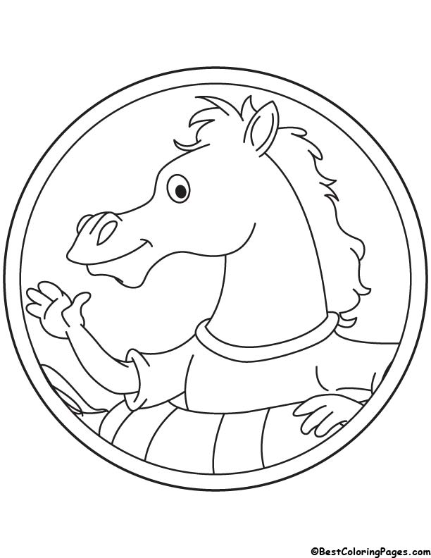 Horse logo coloring page