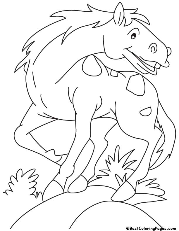 Horse with the wind coloring page