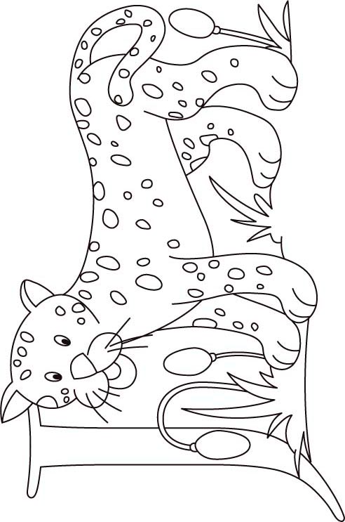 J for jaguar coloring page for kids